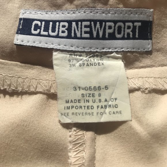 Vintage 80s Club Newport Capris Pants Size 8 USA Soft Light Tan Cropped EUC - Picture 3 of 10